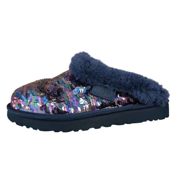 Women's UGG Cluggette Slippers Sequin‎ Navy Size 7 - Picture 1 of 9